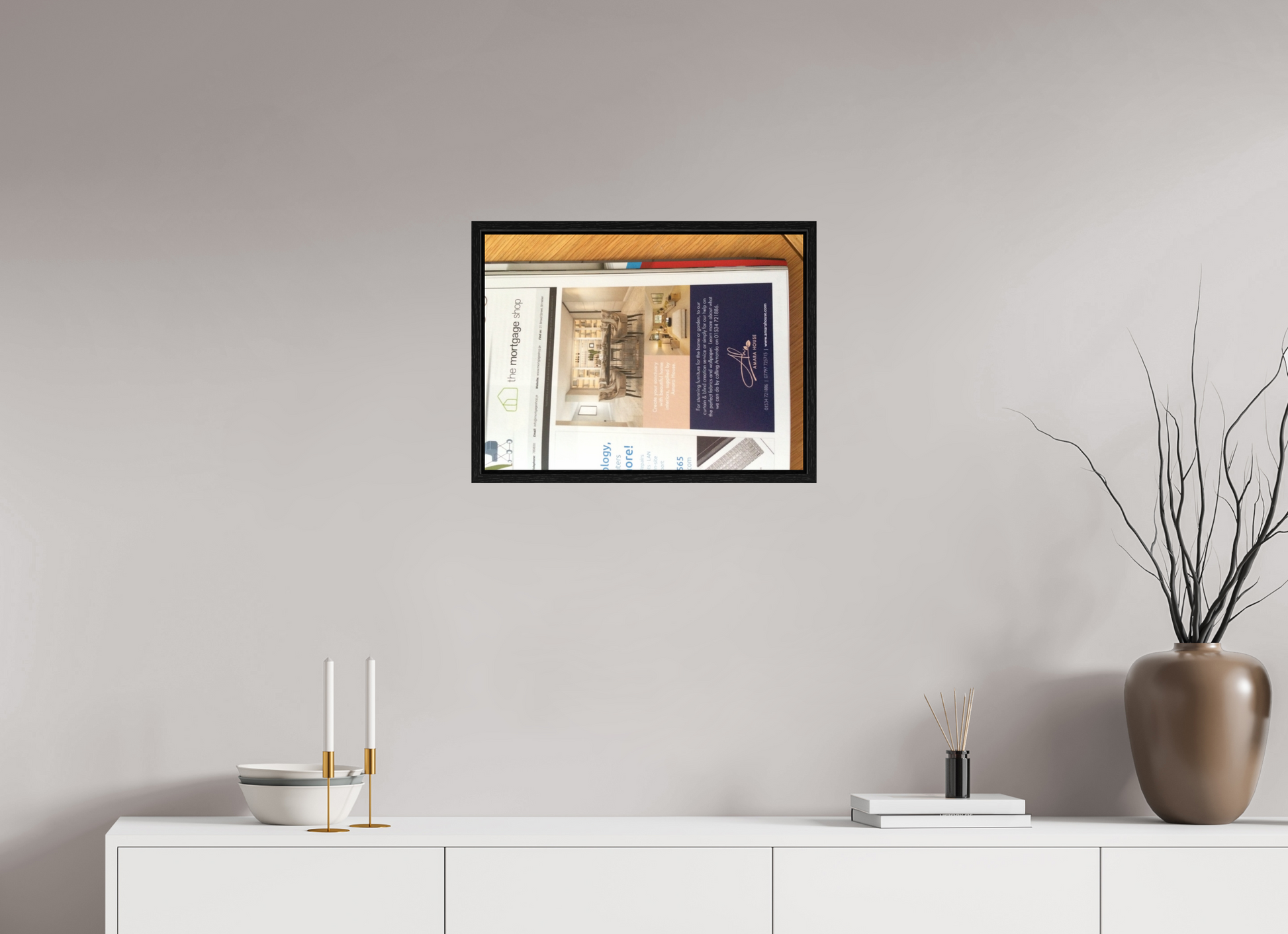 54.1 x 40 cm, Floater Frame Whitewall