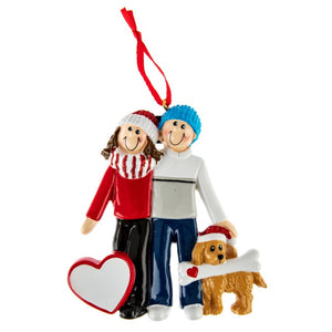 Couple with Dog Personalised Decoration