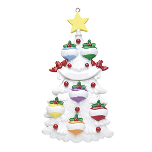White Christmas Tree Family 6