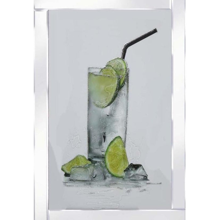 Gin & Tonic Cocktail on mirrored frame