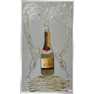 Gold Champagne Bottle with Glasses