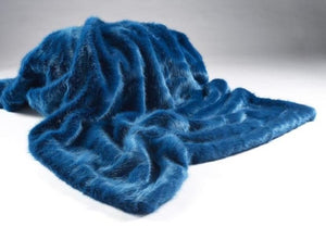Luxury Bluestone Faux Fur Bed Throw