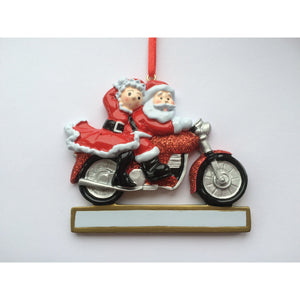 Santa Couple on Motorbike