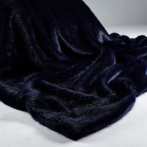 Luxury Navy Faux Fur Bed Throw