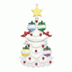 White Christmas Tree Family 4