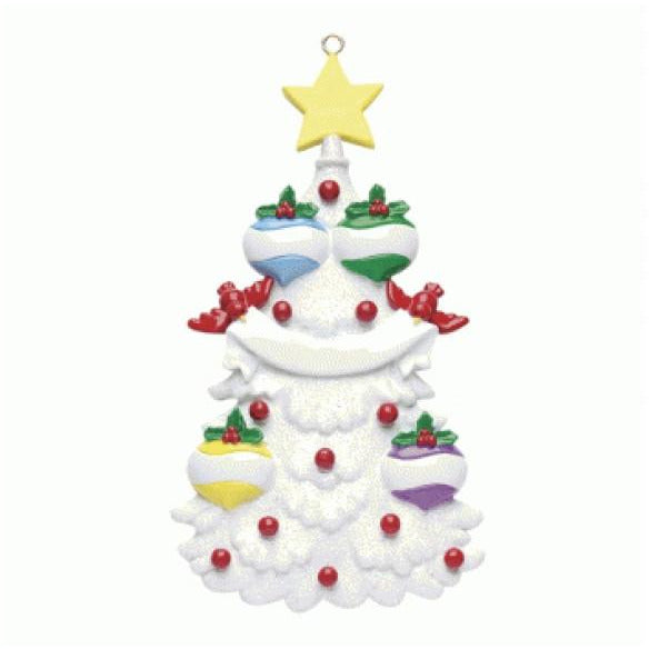 White Christmas Tree Family 4