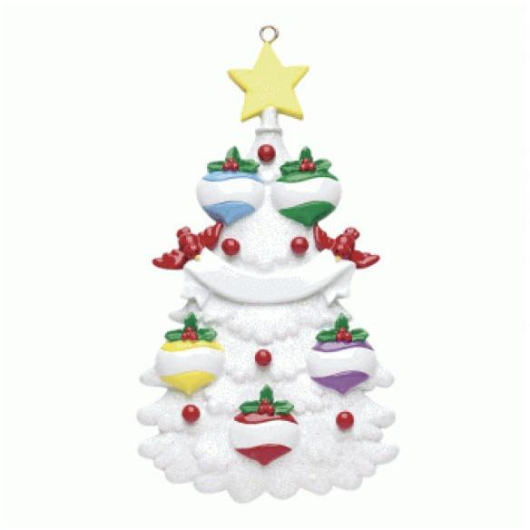White Christmas Tree Family 5