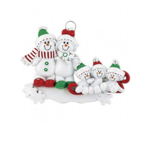 Snowman Sled Family 5