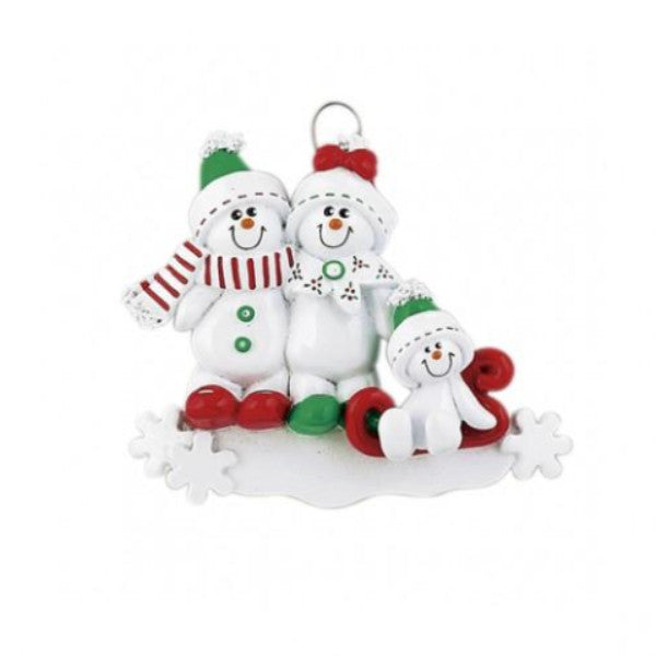 Snowman Sled Family 3