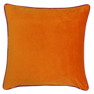Large Velour Scatter Cushion - Clementine/Hot Pink